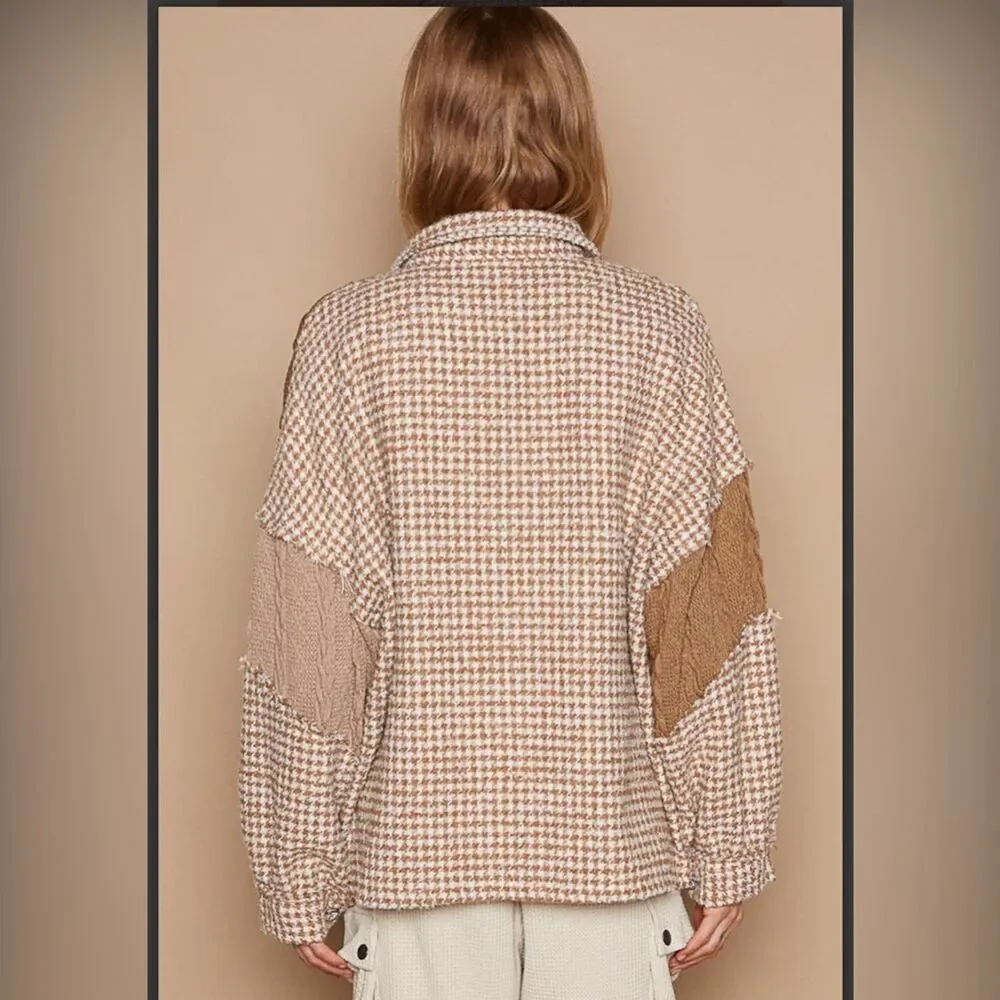 POL Boutique Designed in long sleeve roomy fit shacket in textured woven - Picture 5 of 7